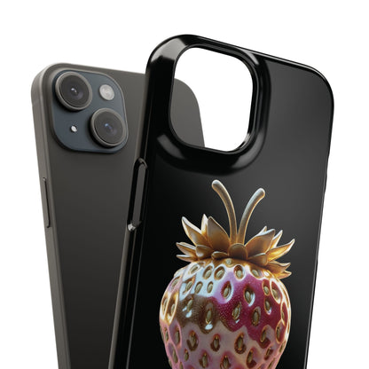 Snap Case iPhone Handyhülle - 3D Effekt Erdbeeren