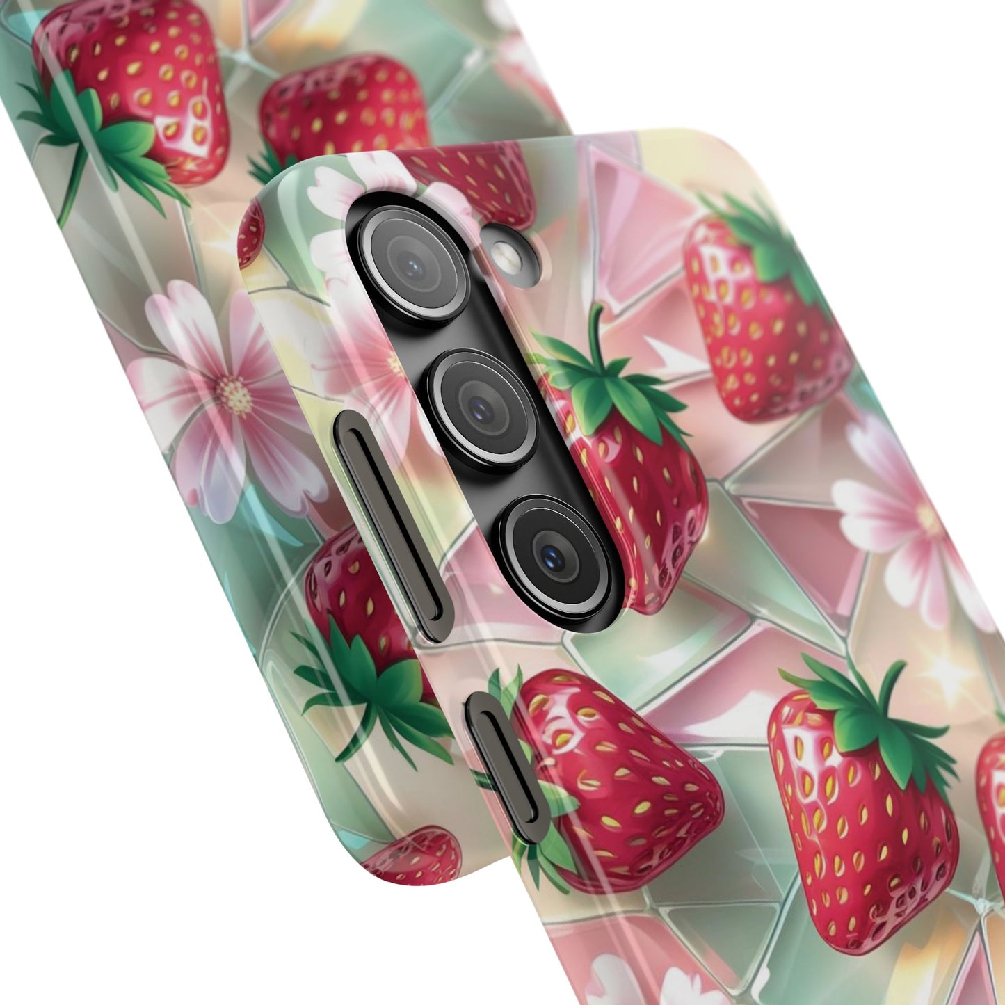 Snap Case Samsung Handyhülle - 3D Effekt Erdbeeren