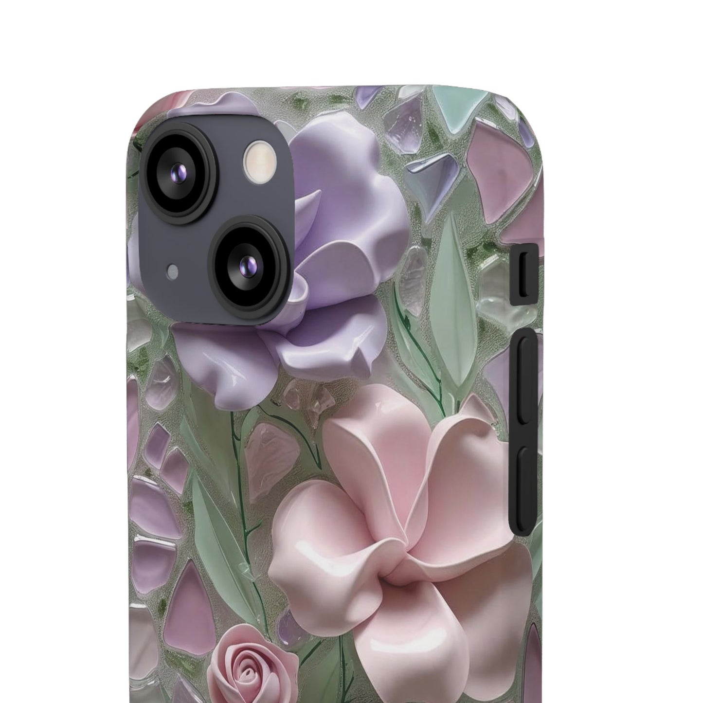 Snap Case Elegante Florale iPhone Handyhülle mit 3D-Effekt