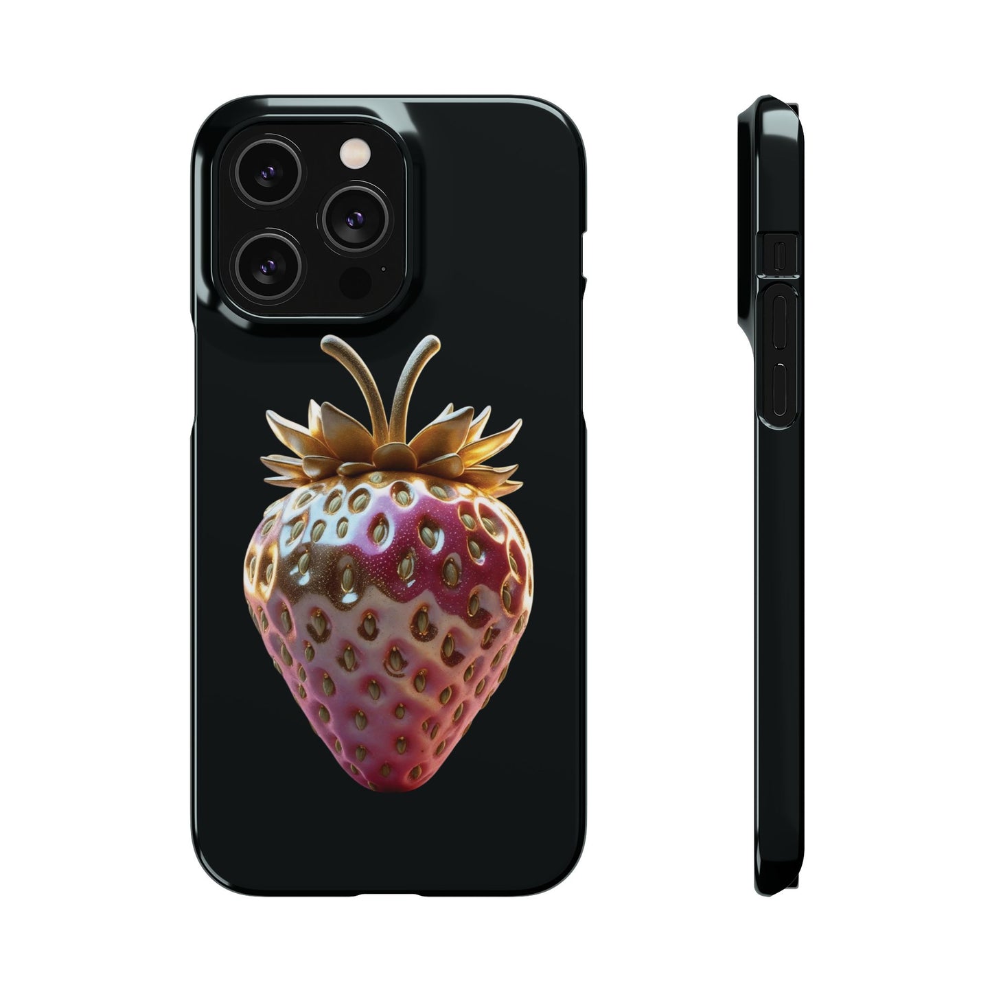 Snap Case iPhone Handyhülle - 3D Effekt Erdbeeren