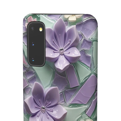 Snap Case Elegante Florale Samsung Handyhülle mit 3D-Effekt