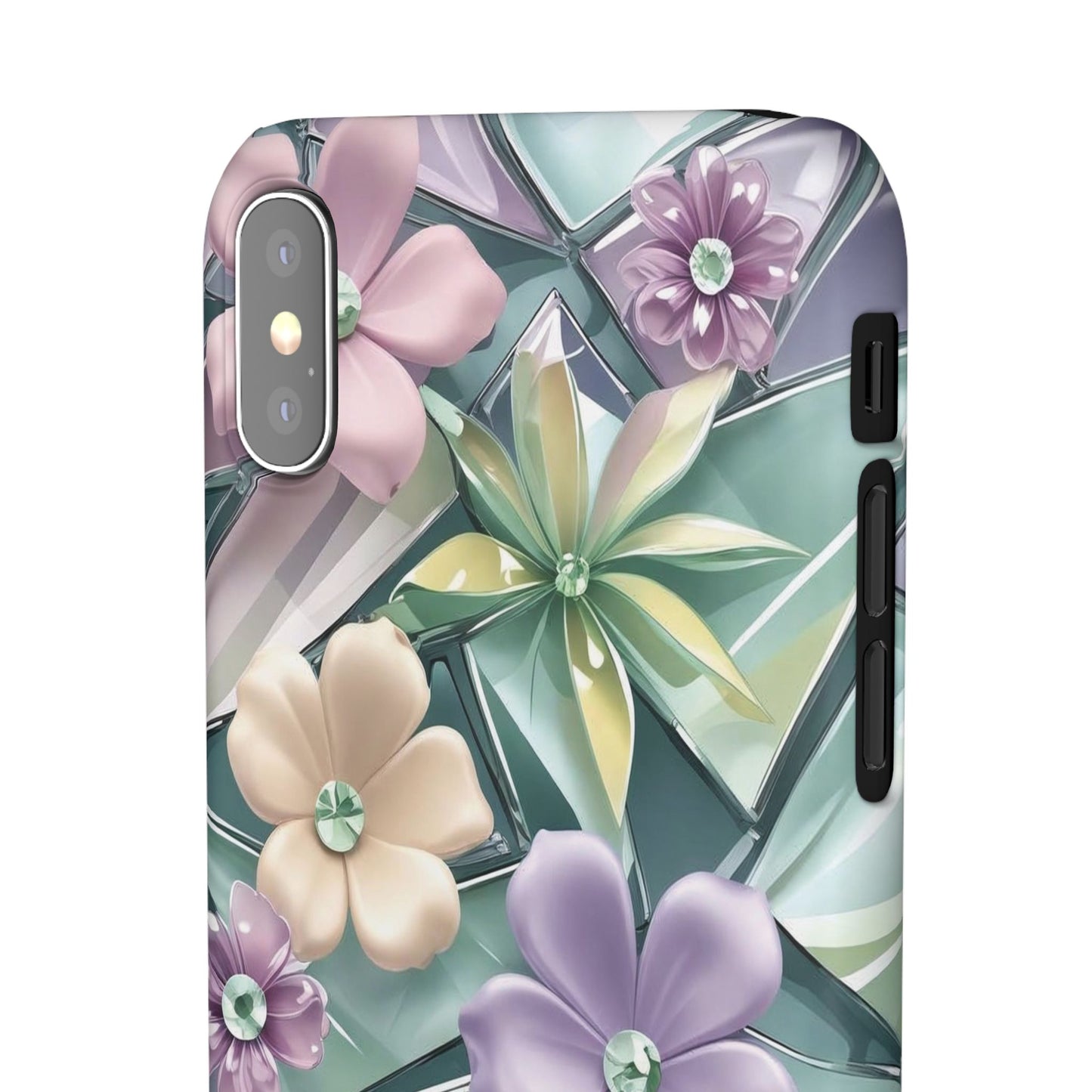 Snap Case Elegante Florale iPhone Handyhülle mit 3D-Effekt