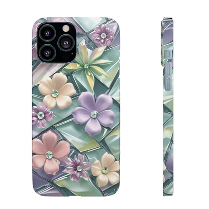 Snap Case Elegante Florale iPhone Handyhülle mit 3D-Effekt