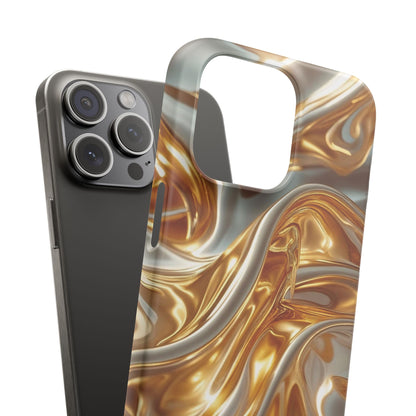 Snap Case iPhone Handyhülle – Gold Dynamic Liquid 3D Effekt