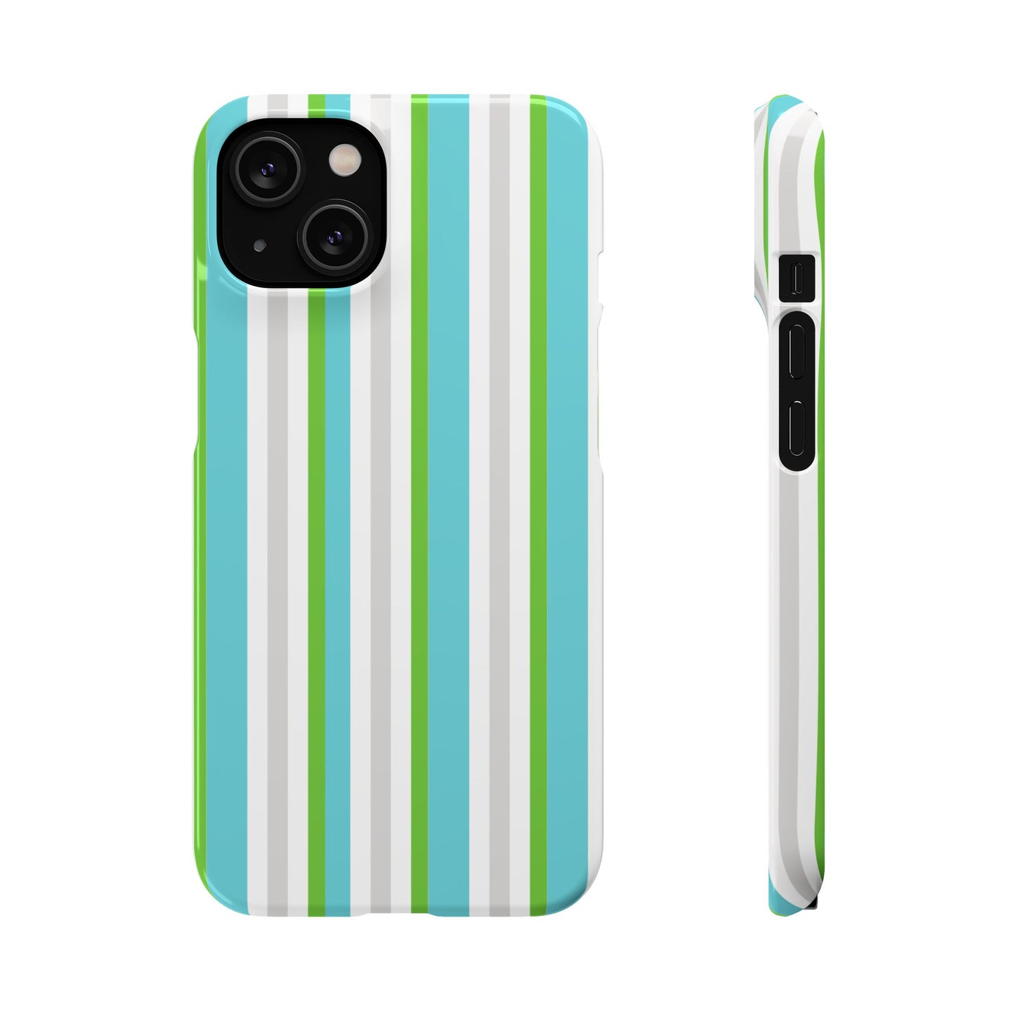 iPhone Snap Case - Modernes Abstraktes Design mit Grünen und Weißen Linien