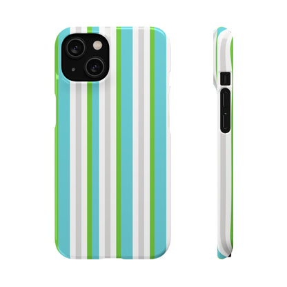 iPhone Snap Case - Modernes Abstraktes Design mit Grünen und Weißen Linien