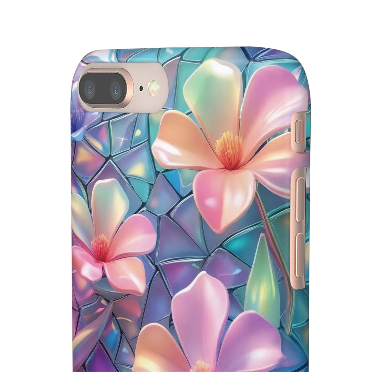 Snap Case Elegante Florale iPhone Handyhülle mit 3D-Effekt