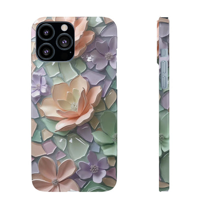 Snap Case Elegante Florale iPhone Handyhülle mit 3D-Effekt