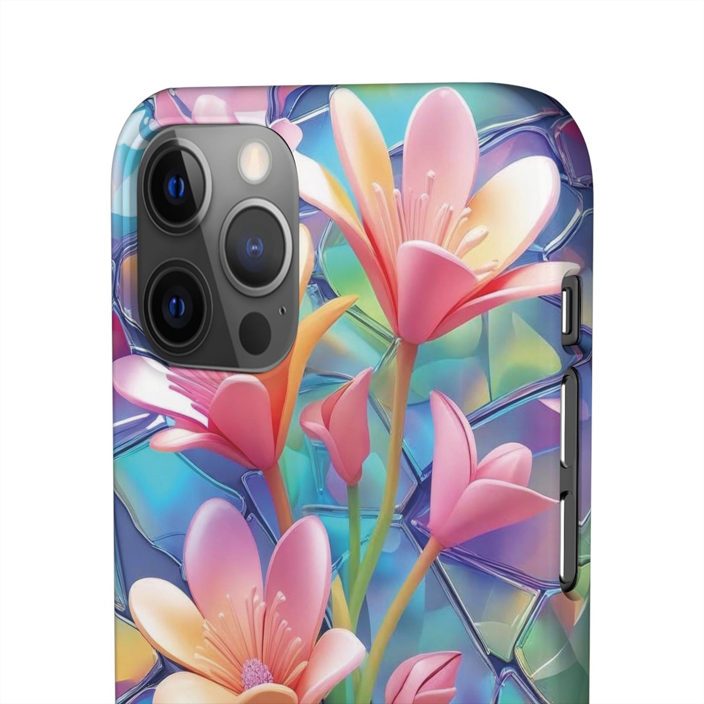 Snap Case Elegante Florale iPhone Handyhülle mit 3D-Effekt