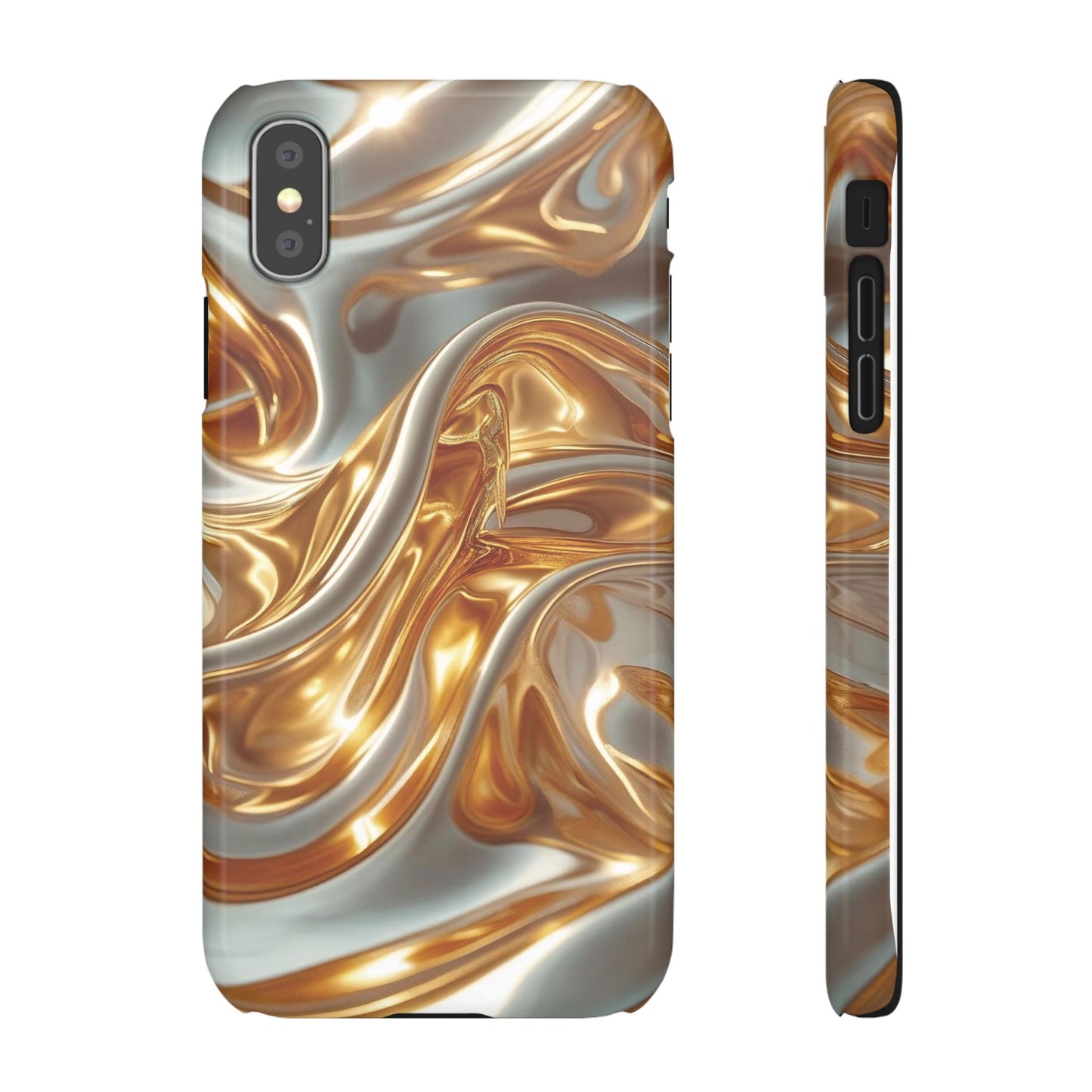 Snap Case iPhone Handyhülle – Gold Dynamic Liquid 3D Effekt