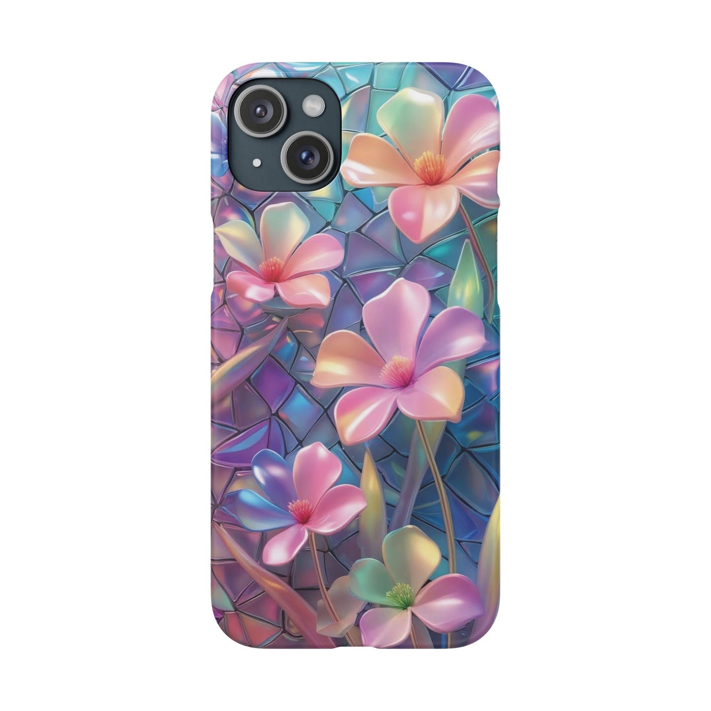 Snap Case Elegante Florale iPhone Handyhülle mit 3D-Effekt