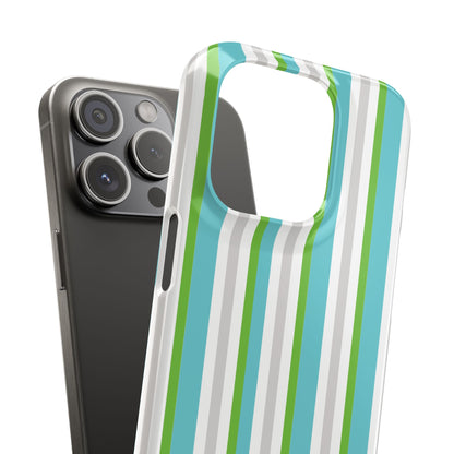 iPhone Snap Case - Modernes Abstraktes Design mit Grünen und Weißen Linien