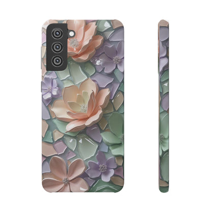 Snap Case Samsung Handyhülle mit 3D-Effekt, Blumenmuster