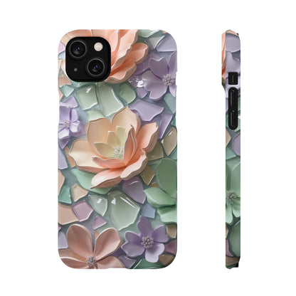Snap Case Elegante Florale iPhone Handyhülle mit 3D-Effekt