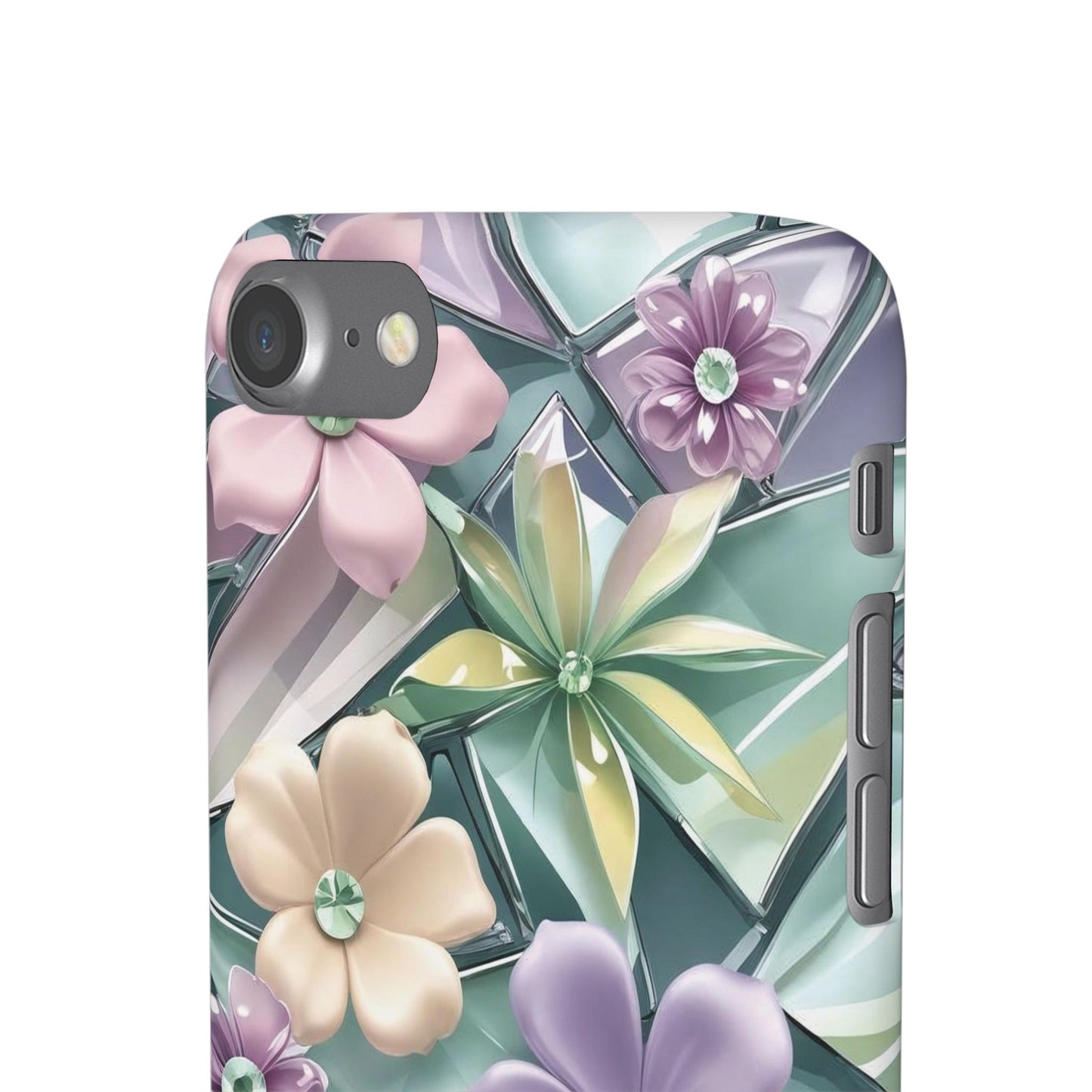 Snap Case Elegante Florale iPhone Handyhülle mit 3D-Effekt