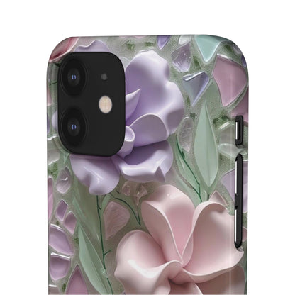 Snap Case Elegante Florale iPhone Handyhülle mit 3D-Effekt
